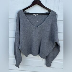 Women Madewell box sweater V-neck grey L